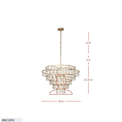 Varaluz Fleur 10 Light 36" Wide Ring Chandelier