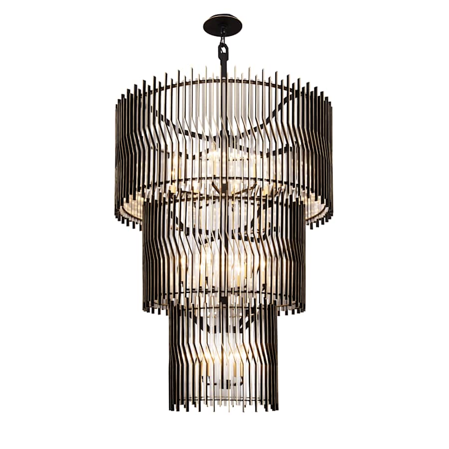 Varaluz Park Row 18 Light 33" Wide LED Waterfall Chandelier