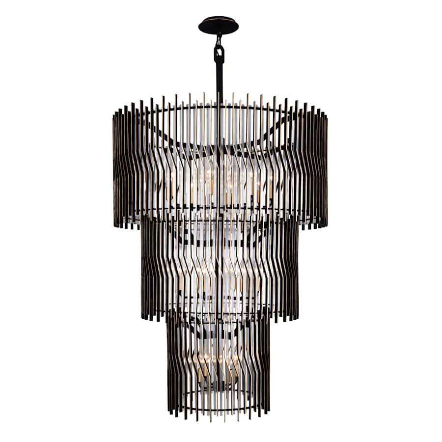 Varaluz Park Row 18 Light 33" Wide LED Waterfall Chandelier