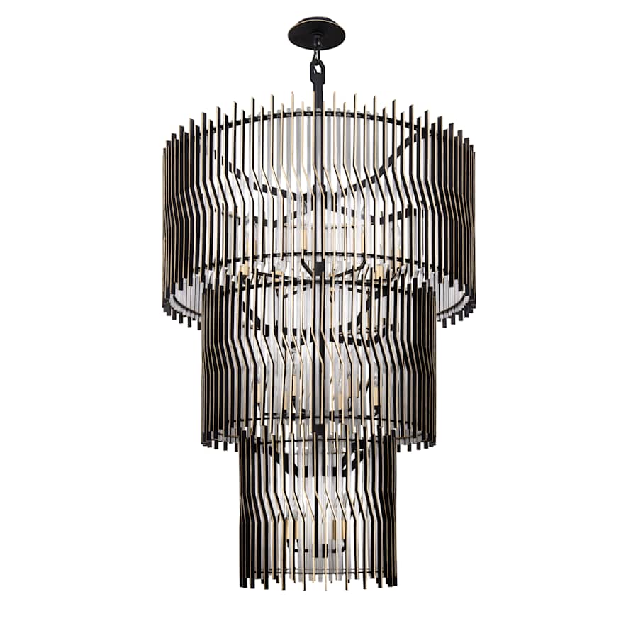 Varaluz Park Row 18 Light 33" Wide LED Waterfall Chandelier