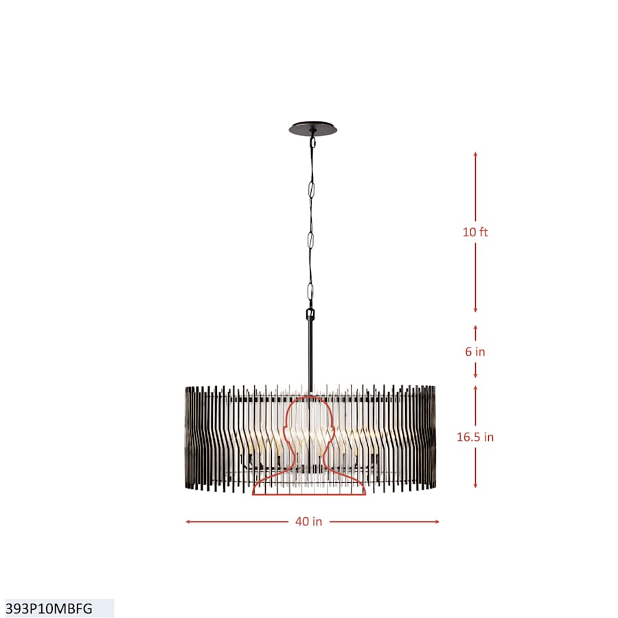 Varaluz Park Row 10 Light 40" Wide Pendant