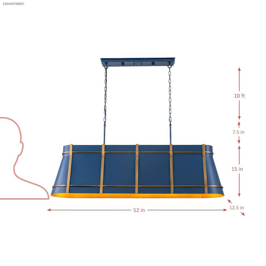 Varaluz Brasserie 5 Light 53" Wide LED Linear Pendant