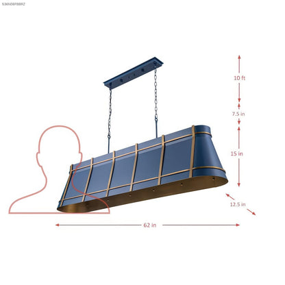 Varaluz Brasserie 6 Light 63" Wide LED Linear Pendant