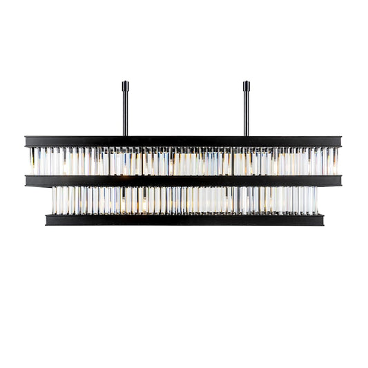 Varaluz Double Take 6 Light 14" Wide LED Crystal Linear Pendant