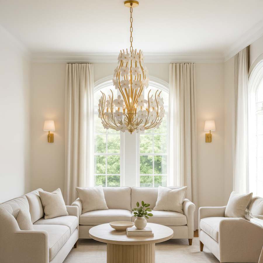 Varaluz Petal Court 9 Light 26" Wide Taper Candle Style Chandelier