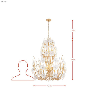 Varaluz Petal Court 12 Light 32" Wide Taper Candle Style Chandelier