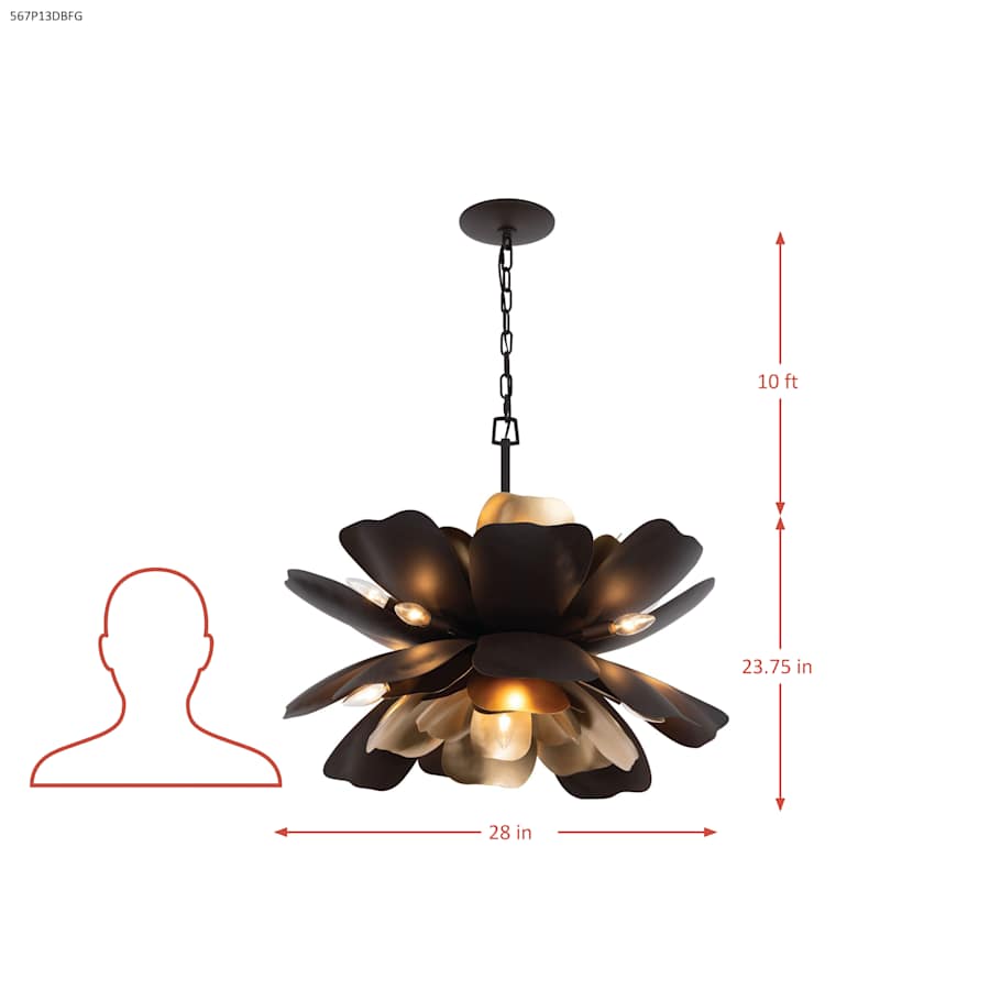 Varaluz Botanic Panic 13 Light 36" Wide Abstract Chandelier