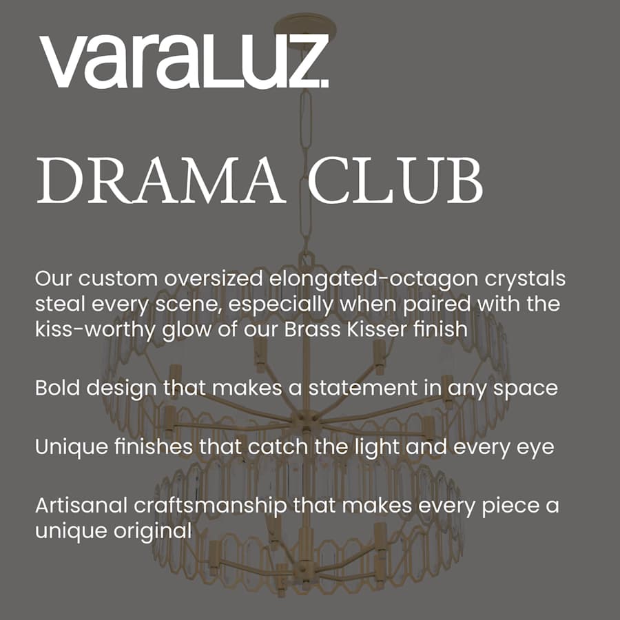 Varaluz Drama Club 16 Light 33" Wide Crystal Waterfall Chandelier
