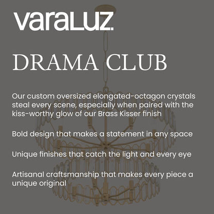 Varaluz Drama Club 16 Light 33" Wide Crystal Waterfall Chandelier