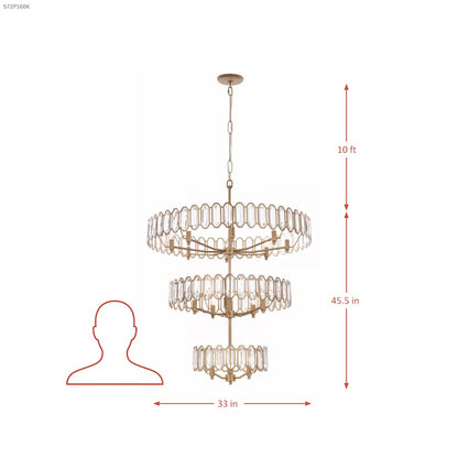 Varaluz Drama Club 16 Light 33" Wide Crystal Waterfall Chandelier