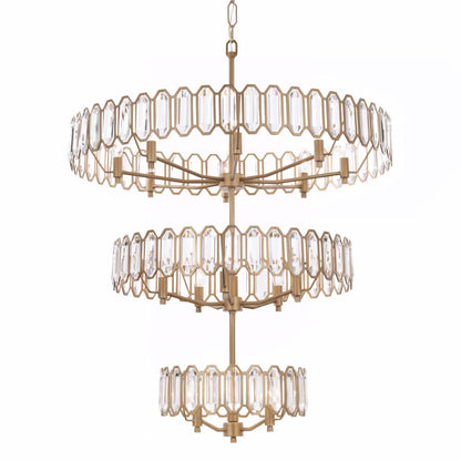 Varaluz Drama Club 16 Light 33" Wide Crystal Waterfall Chandelier