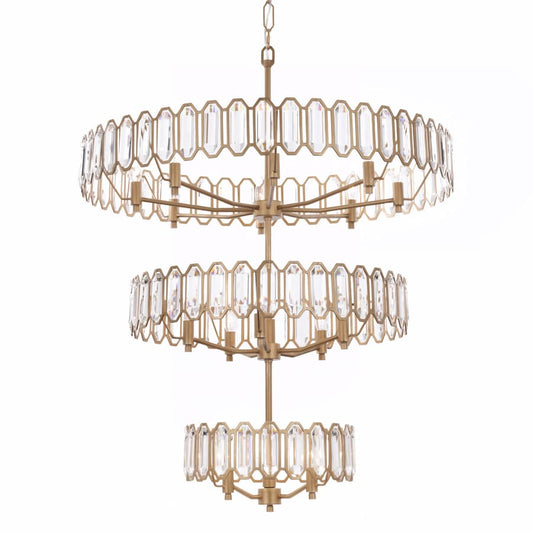 Varaluz Drama Club 16 Light 33" Wide Crystal Waterfall Chandelier