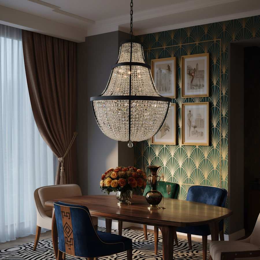 Varaluz Crystal Baller 12 Light 30" Wide Crystal Empire Chandelier