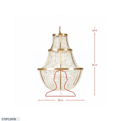 Varaluz Crystal Baller 12 Light 30" Wide Crystal Empire Chandelier