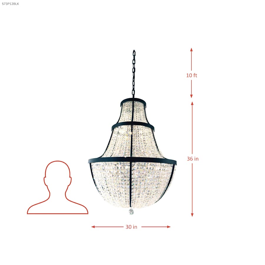 Varaluz Crystal Baller 12 Light 30" Wide Crystal Empire Chandelier