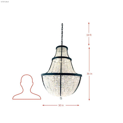 Varaluz Crystal Baller 12 Light 30" Wide Crystal Empire Chandelier