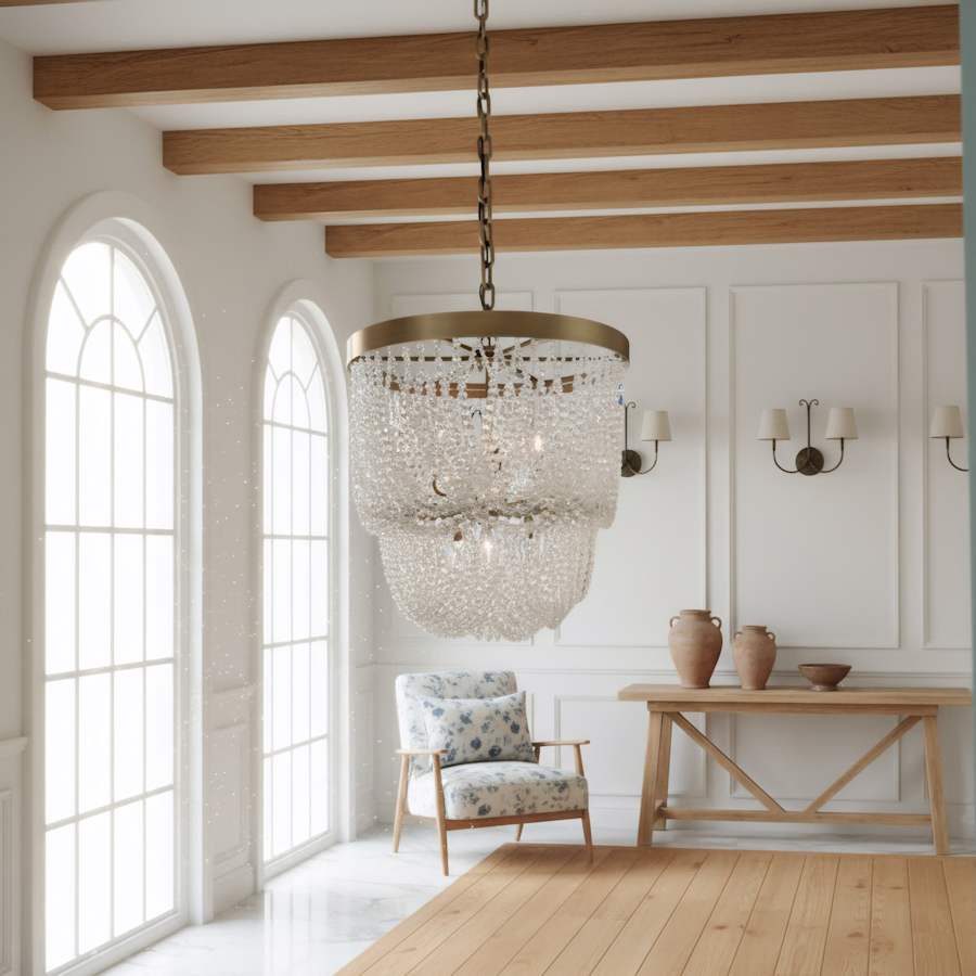 Varaluz Solaire 6 Light 25" Wide Crystal Pendant