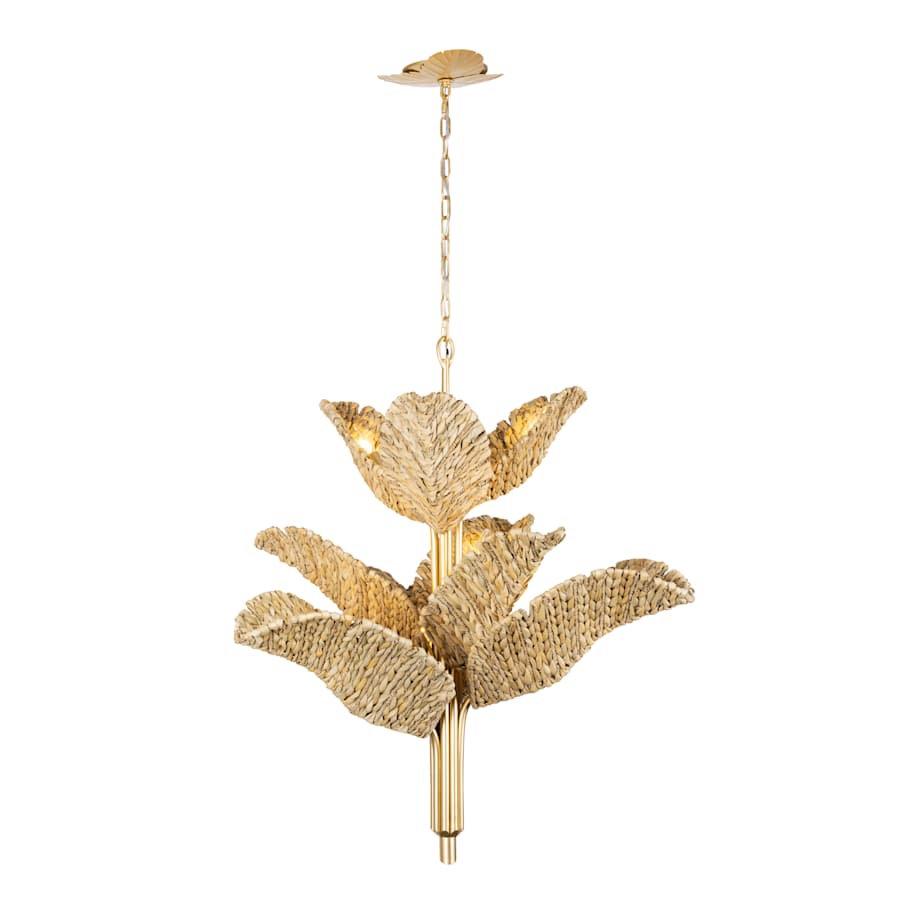 Varaluz Banana Leaf 9 Light 37" Wide Abstract Candle Style Chandelier