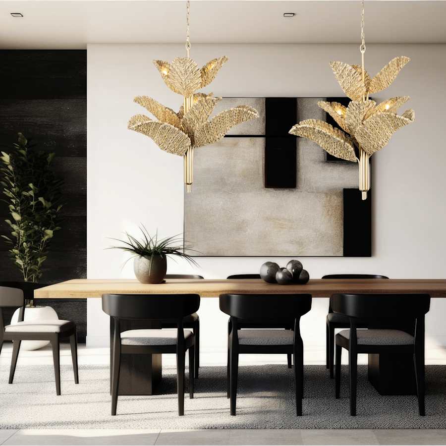 Varaluz Banana Leaf 9 Light 37" Wide Abstract Candle Style Chandelier