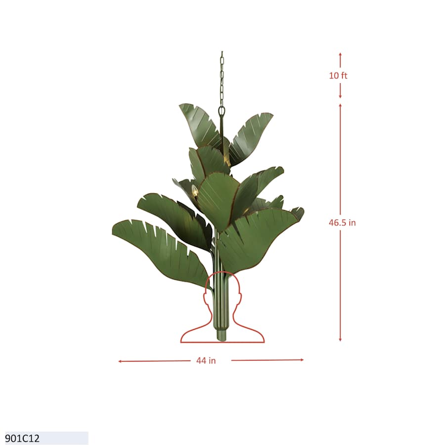 Varaluz Banana Leaf 12 Light 44" Wide Abstract Candle Style Chandelier