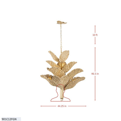 Varaluz Banana Leaf 12 Light 44" Wide Abstract Candle Style Chandelier