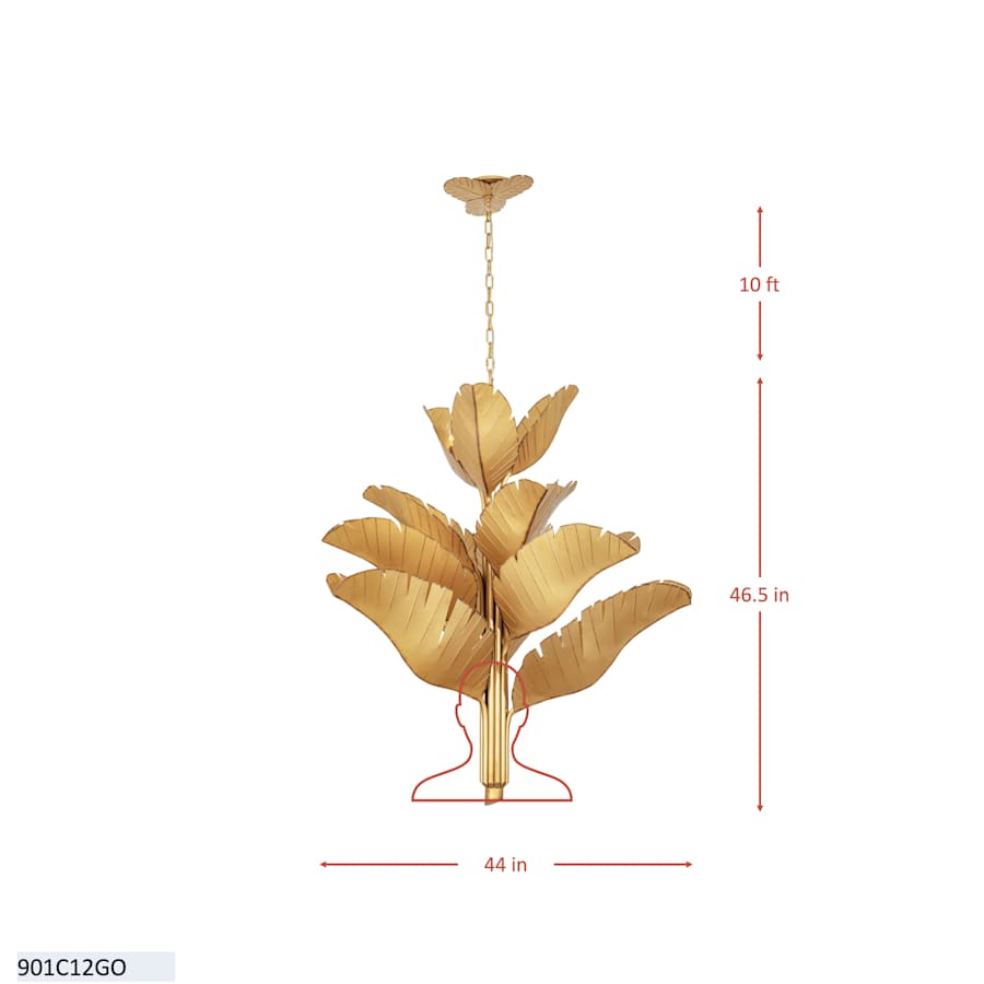 Varaluz Banana Leaf 12 Light 44" Wide Abstract Candle Style Chandelier