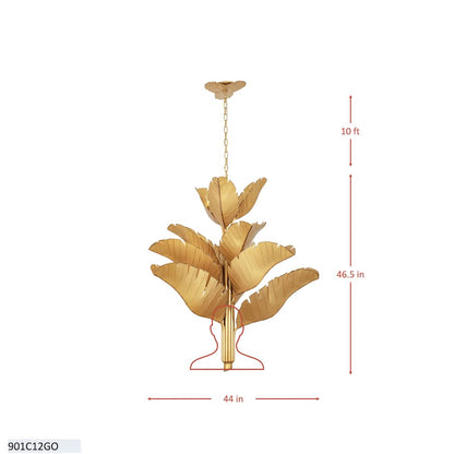 Varaluz Banana Leaf 12 Light 44" Wide Abstract Candle Style Chandelier
