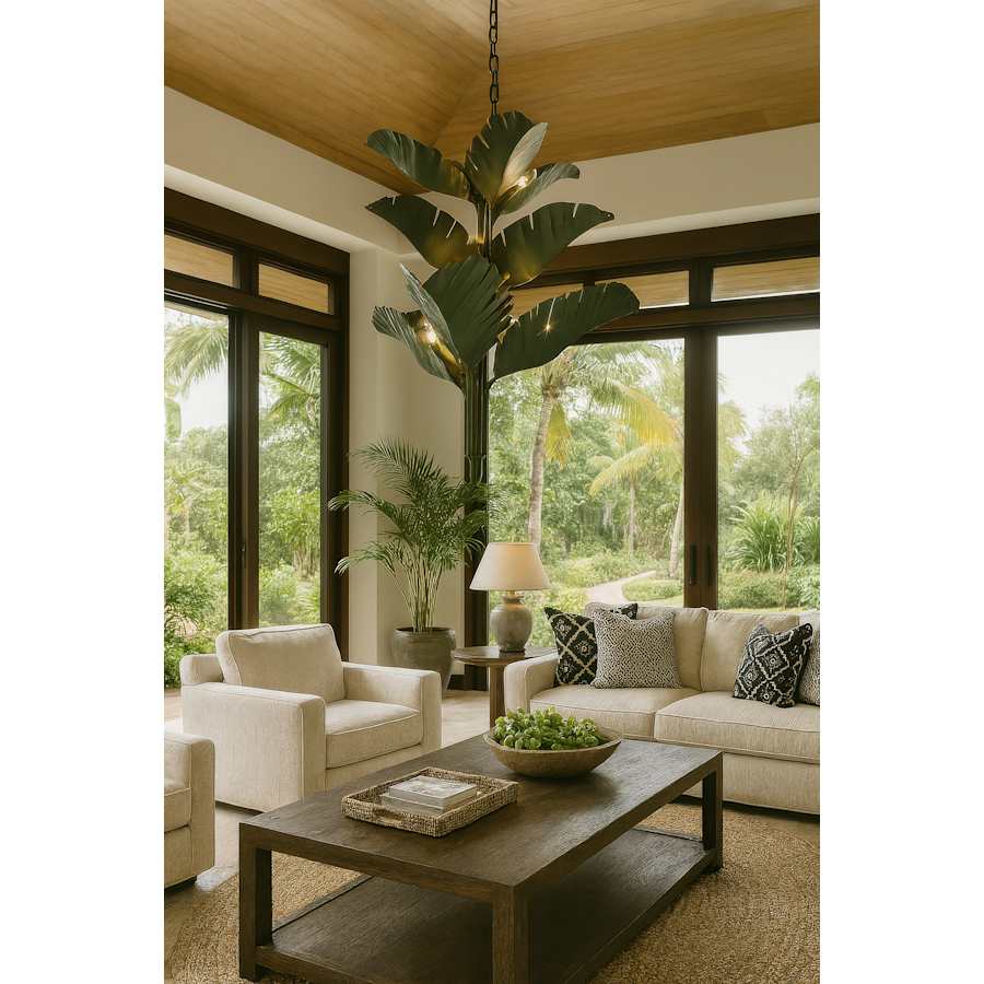 Varaluz Banana Leaf 12 Light 44" Wide Abstract Candle Style Chandelier