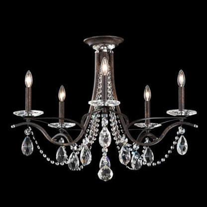 Schonbek Vesca 5 Light 29" Wide Semi-Flush Ceiling Fixture with Heritage Crystals