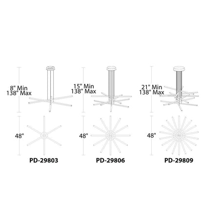 WAC Lighting Stack 9 Light 48" Wide Integrated LED Chandelier with Acrylic Shades