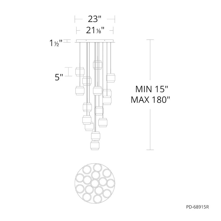 WAC Lighting Banded 23" Wide LED Multi Light Pendant