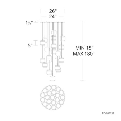 WAC Lighting Banded 26" Wide LED Multi Light Pendant