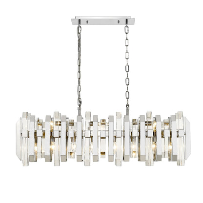 Z-Lite Bova 11 Light 12" Wide Crystal Linear Chandelier