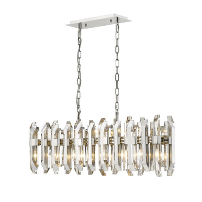 Z-Lite Bova 11 Light 12" Wide Crystal Linear Chandelier
