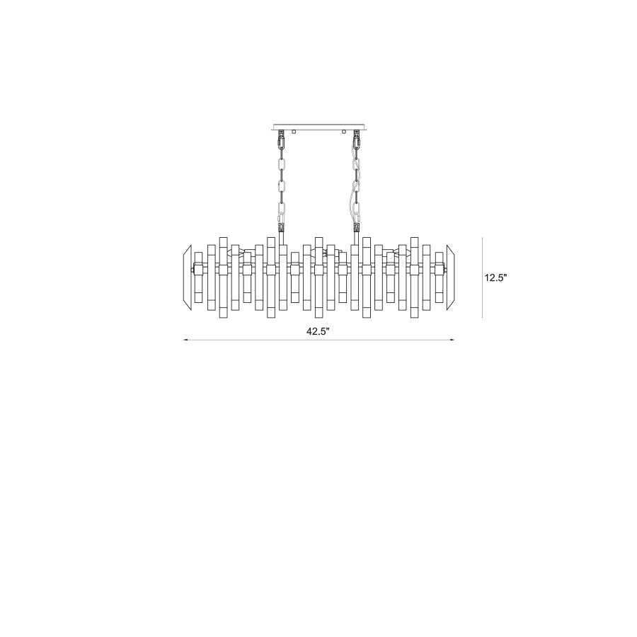 Z-Lite Bova 11 Light 12" Wide Crystal Linear Chandelier