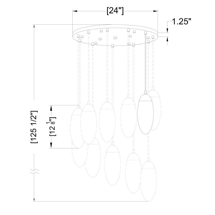 Z-Lite Arden 11 Light 24" Wide Suspension Multi Light Pendant