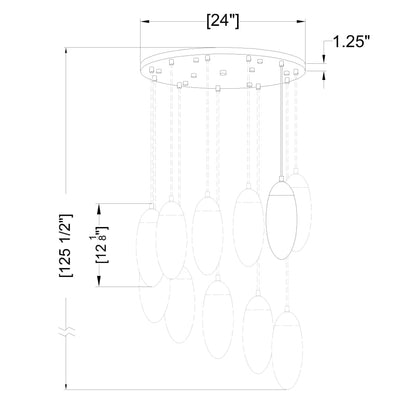 Z-Lite Arden 11 Light 24" Wide Suspension Multi Light Pendant