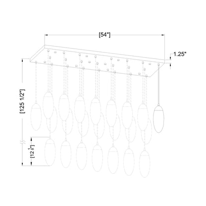 Z-Lite Arden 23 Light 54" Wide Suspension Linear Pendant