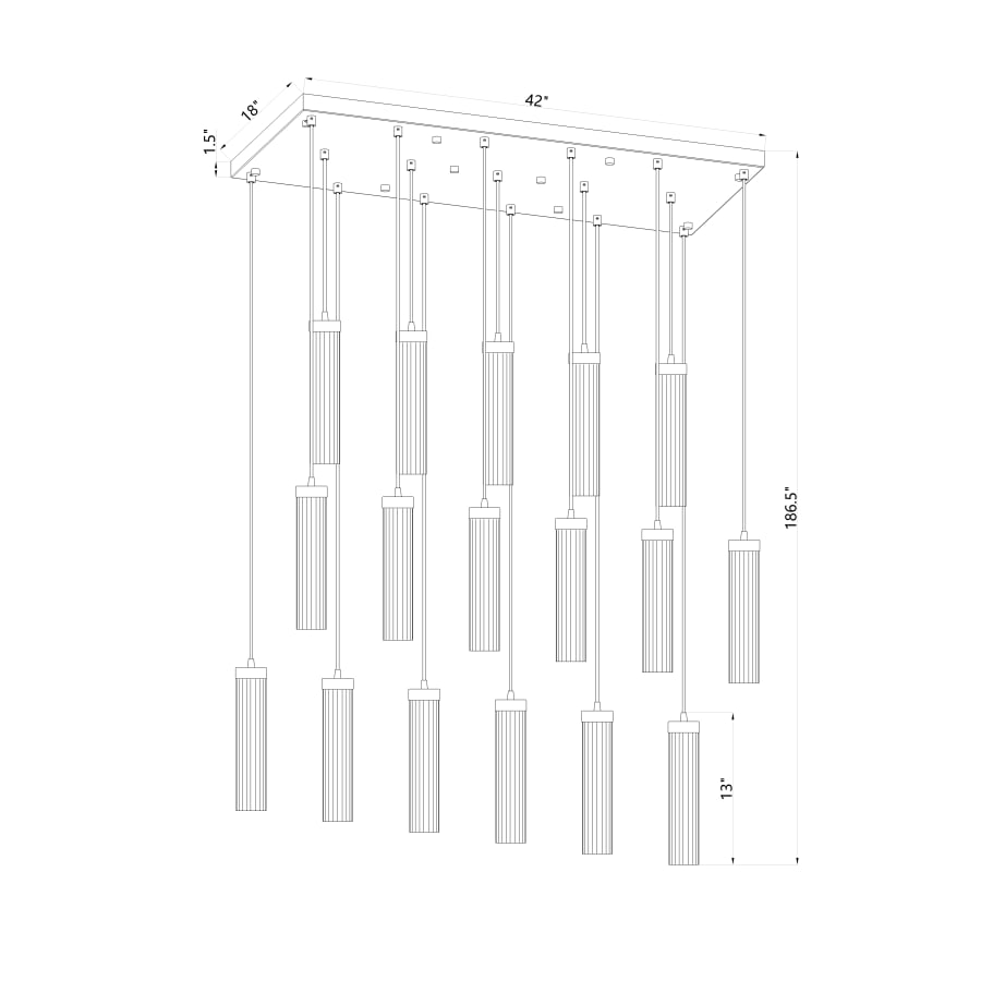 Z-Lite Beau 17 Light 42" Wide Suspension Linear Pendant