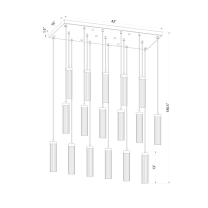 Z-Lite Beau 17 Light 42" Wide Suspension Linear Pendant