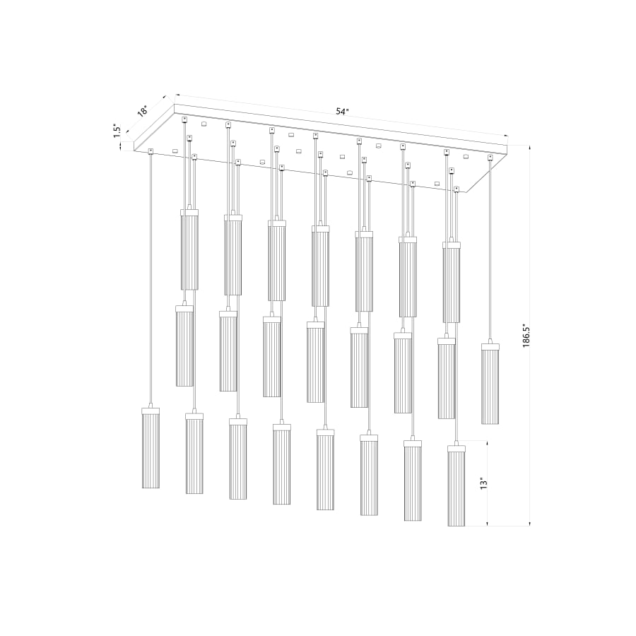 Z-Lite Beau 23 Light 54" Wide Suspension Linear Pendant