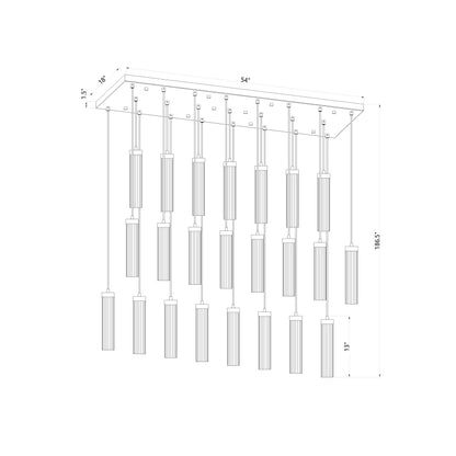 Z-Lite Beau 23 Light 54" Wide Suspension Linear Pendant