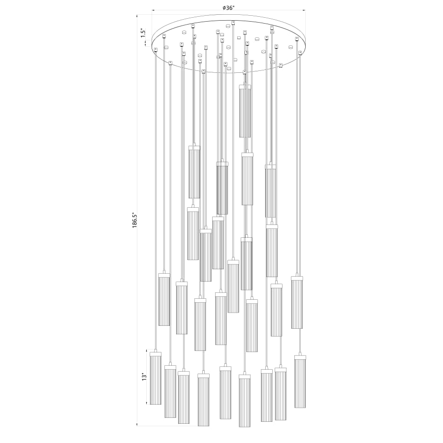 Z-Lite Beau 27 Light 36" Wide Suspension Multi Light Pendant