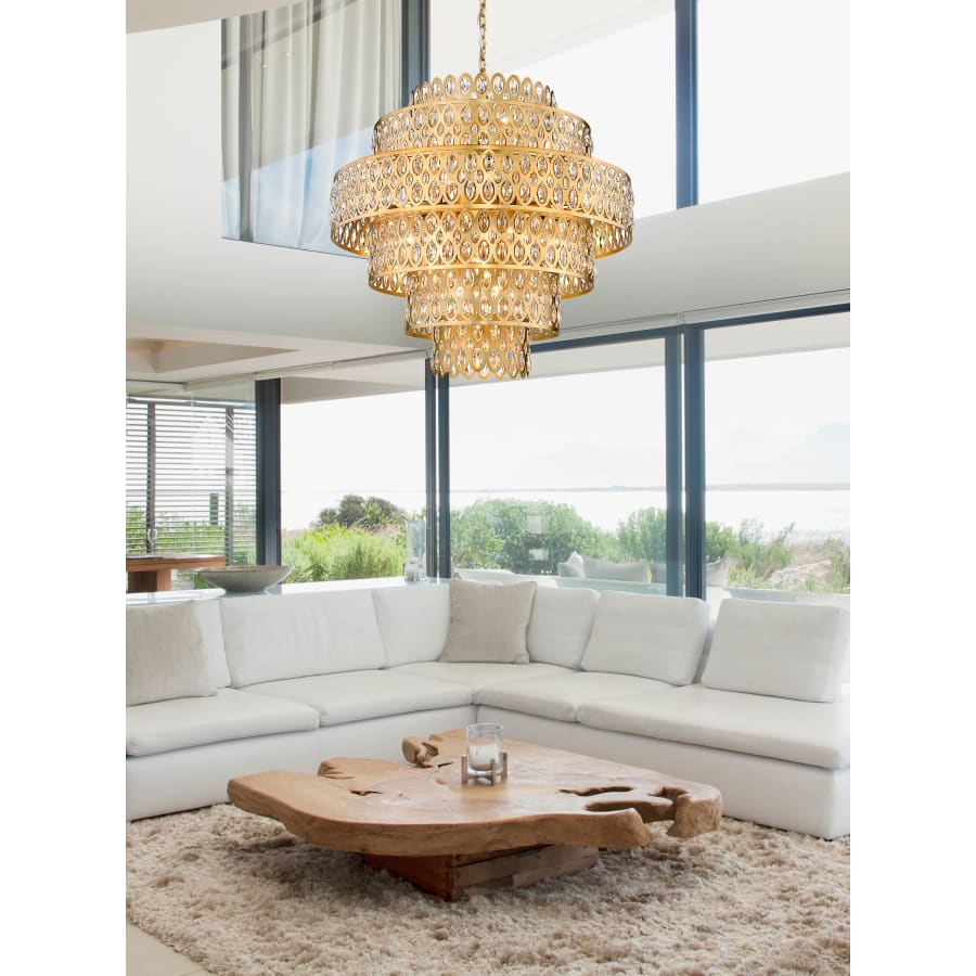 Z-Lite Dealey 17 Light 33" Wide Crystal Waterfall Chandelier