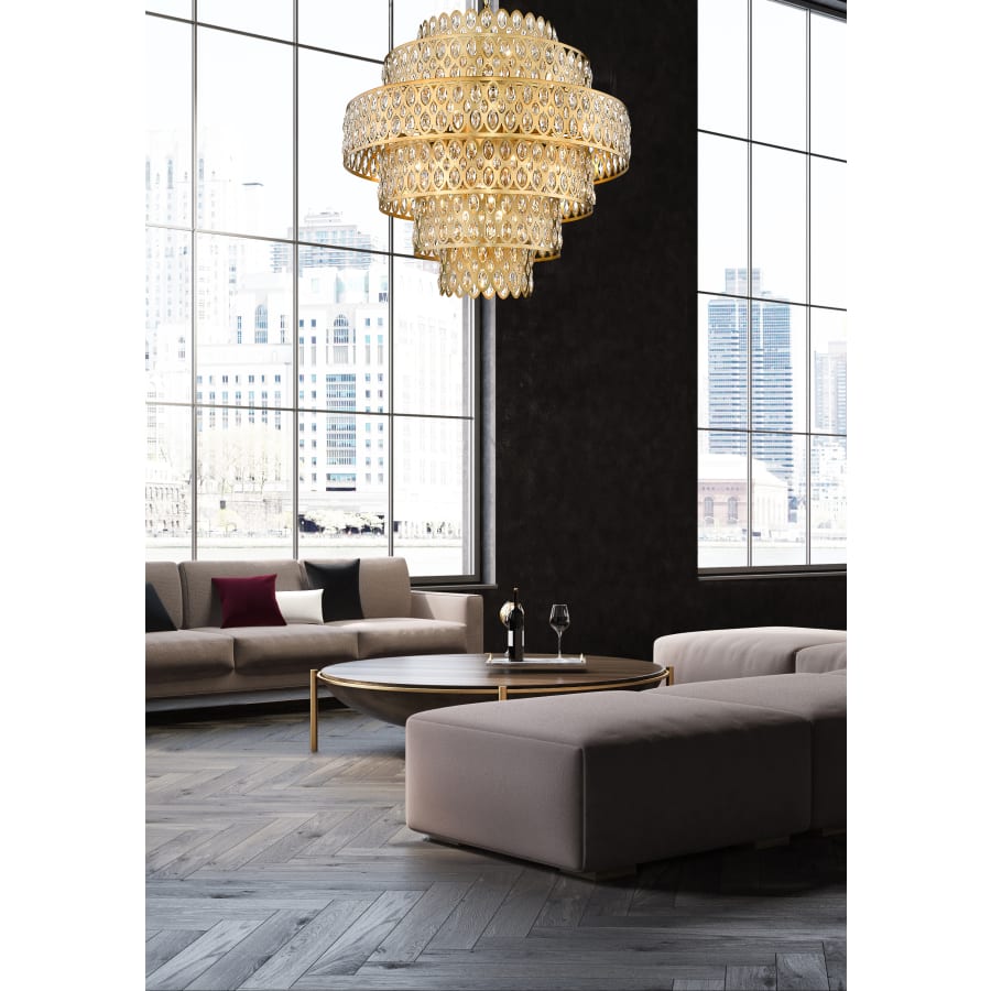 Z-Lite Dealey 17 Light 33" Wide Crystal Waterfall Chandelier