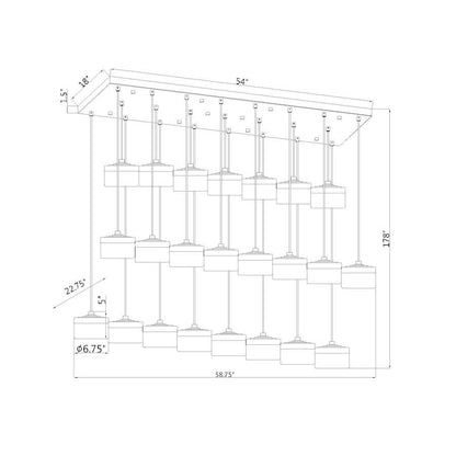 Z-Lite Renaud 59" Wide LED 23 Light Linear Pendant